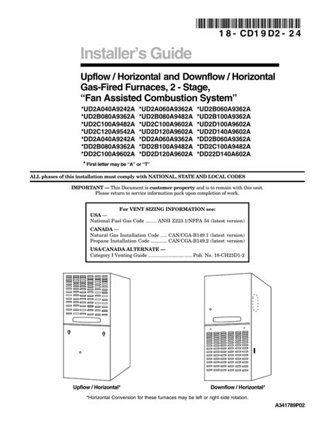 trane xl furnace installation manual