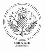 Thistle Embroidery Scottish Patterns Coloring Hand Symbols Designs Thistles Stitch Vintage Meanings Pattern Crafts Kids Flower 03kb 267px Transfers Needles sketch template