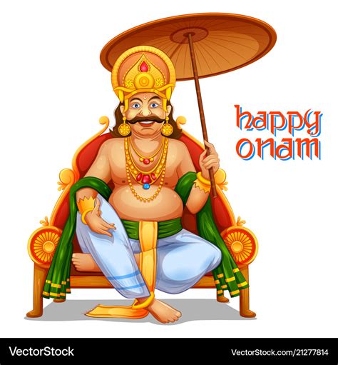 king mahabali  onam background showing culture vector image