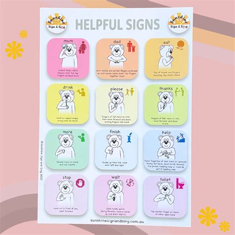 downloadable helpful signs poster childrens key word sign