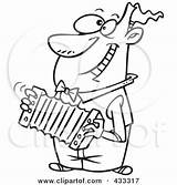Accordion Playing Clipart Coloring Cartoon Happy Man Player Line Royalty Rf Pages Accordian Illustrations Toonaday Entertainers Poster Print Results Clipartof sketch template