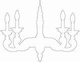 Chandelier Silhouettes Outline Silhouette Coloring Vector Pages sketch template