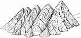 Sawtooth Mountans Coloring Mountains Designlooter Rows Angular Erosion Produce Ridge Rocks Vertical Long Look If sketch template