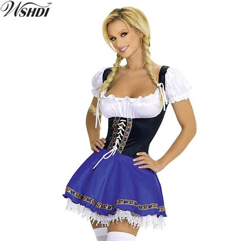 S Xxxl Sexy Blue Oktoberfest Beer Maid Costume German Bavarian Beer