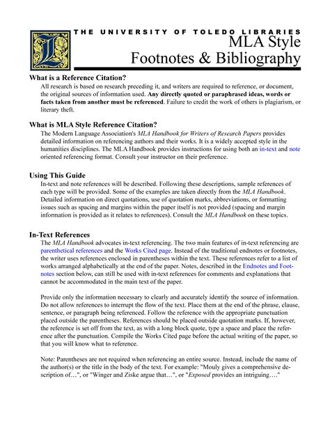 mla style footnotes  bibliography templates