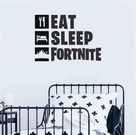 eat sleep fortnite wall stickers kids decals   australia