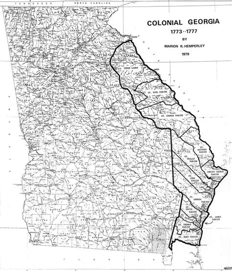 maps  map  georgias colonial parishes georgiainfo georgia map georgia history