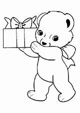 Teddy Coloring Gift Birthday Pages Brings Bear Printable Game Kids Print Categories Books sketch template