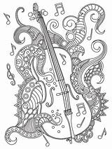 Colorear Violin Colouring Kolorowanka Musicales Muzyka Gst Cello Canecas Personalizadas Zentangle Greatestcoloringbook sketch template