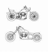Motorcycle Coloring Harley Davidson sketch template