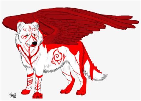 white wolf clipart red wolf winged wolf  transparent png  pngkey