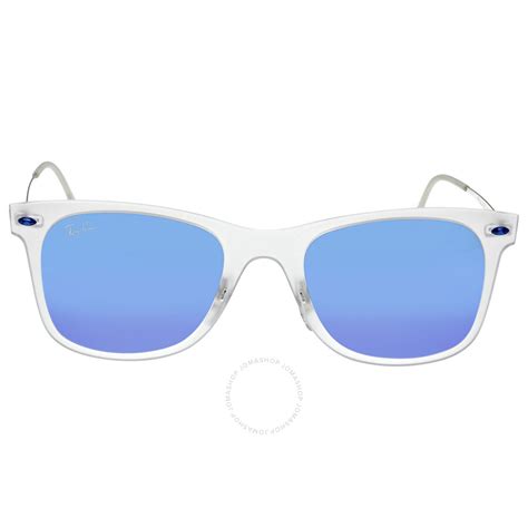 ray ban  wayfarer light ray blue mirror lenses  mm sunglasses rb    wayfarer