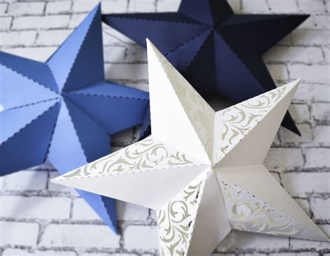 paper star templates diy paper star craft svg  template
