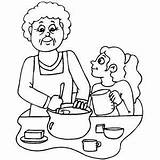 Mamma Nonna Bate Biglietto Auguri Nipote Torta Facciamo Bakery Colorea Imprime Stampare sketch template