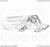 Speeding Driver Cartoon Outline Clip Illustration Toonaday Royalty Rf Ron Leishman Clipart 2021 sketch template