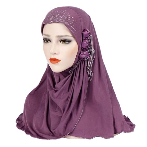 women muslim turban hat lady hijab hollow out women muslim scarf