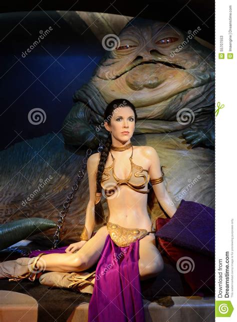 Princess Leia Organa And Jabba Madame Tussauds London Editorial Stock