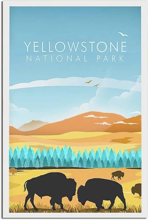 Yjhg Vintage National Park Poster Yellowstones Office