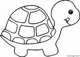Tortoise Coloring Pages Easy Cartoon Printable Print Color Cute Paper Simple Format Vector Baby Any sketch template
