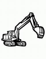 Construction Clipart Coloring Backhoe Pages Clip Equipment Truck Printable Drawing Heavy Excavator Bulldozer Vehicle Line Loader Signs Kids Tools Color sketch template
