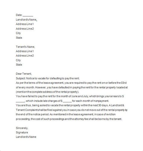 notice  tenant  move  letter  letter template collection