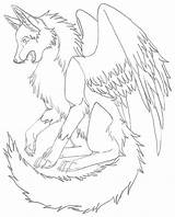 Coloring Pages Wolf Winged Wolves Anime Cool Wings Foxes Karate Drawing Color Cute Print Printable Pack Drawings Another Baby Sketch sketch template