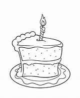 Cake Coloring Birthday Drawing Clipart Slice Pages Colour Comments Cookie Library Coloringhome sketch template