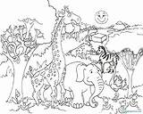 African Safari Coloring Pages Animals Getcolorings Drawi sketch template