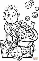Coloring Bath Bubble Taking Pages Boy Bubbles Blowing Clipart Printable Drawing Take Foam Colouring Kids Boys Pajamas Getdrawings Vector Choose sketch template