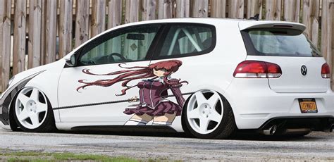 sexy anime girl colored side vinyl graphics anime car wrap