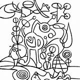 Coloring Pages Britto Famous Paintings Romero Painting Miro Joan Artwork Garden Artists Getdrawings Getcolorings Color Colorings Face sketch template