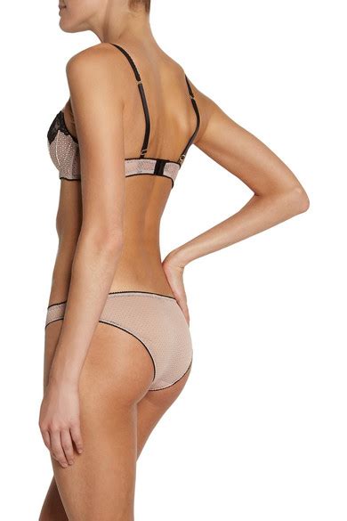 Stella Mccartney Ellie Leaping Printed Stretch Silk And Tulle Briefs