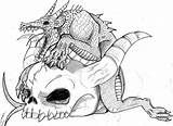 Coloring Dragon Pages Skull Printable Adults Adult Detailed Hard Evil Popular Sugar sketch template