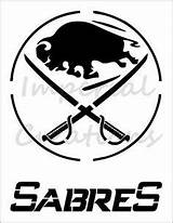 Sabres Buffalo Hockey Coloring Stencil Logo Sports Plastic S328 Sheet Team Pages Nhl Sheets sketch template