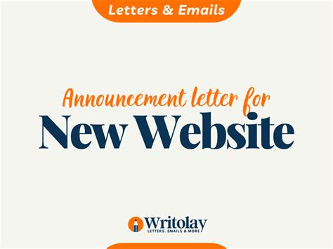 website announcement email template