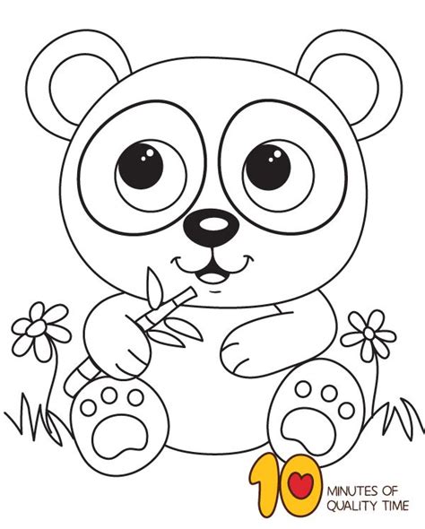 panda coloring page  minutes  quality time panda coloring pages