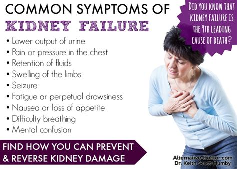 symptoms  kidney failure   prevent reverse kidney damage