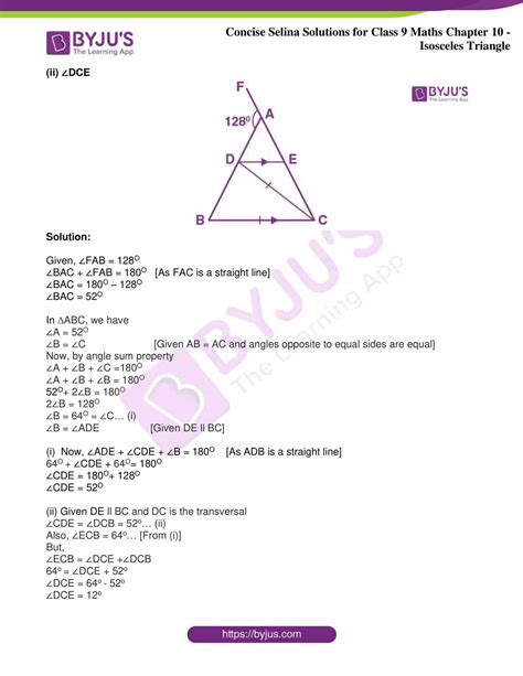 Selina Solutions Class 9 Concise Maths Chapter 10 Isosceles Triangles