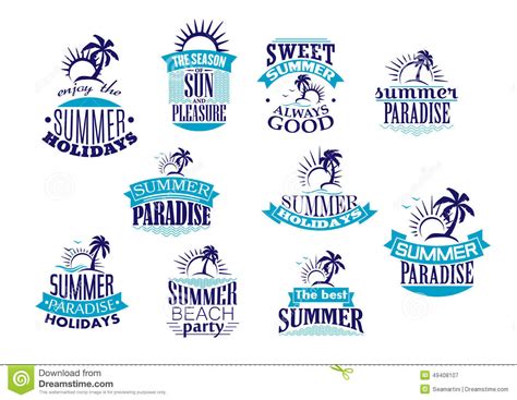 summer holidays retro emblems and logo stock vector