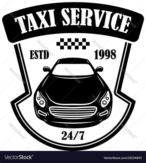 taxi service emblem design element  logo label vector image