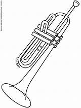 Trumpet Coloring Colouring Kids sketch template