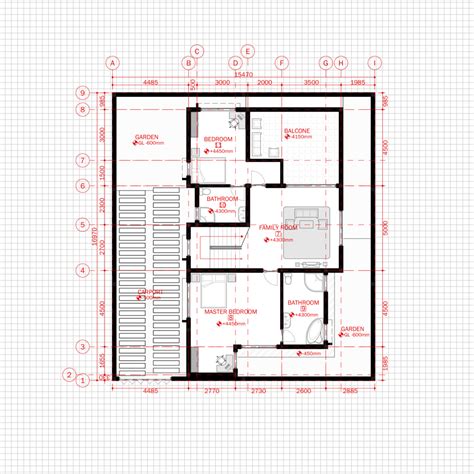 residential modern house architecture plan  floor plan metric units cad files dwg files