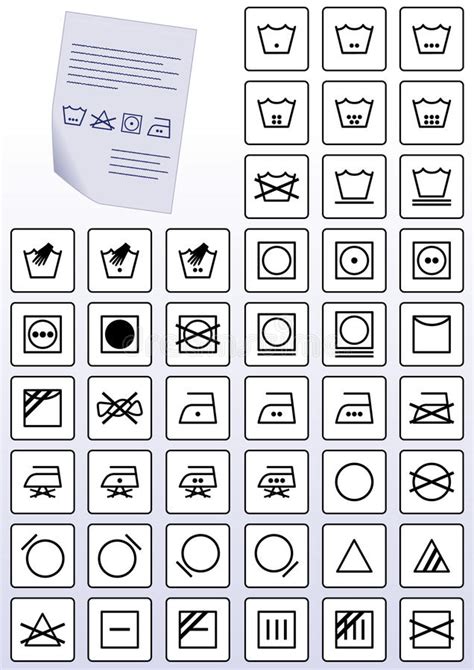 vector set  apparel care instruction symbols stock images image
