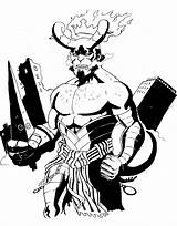Hellboy Diablo Malvado sketch template