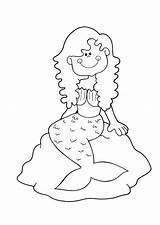Mermaid Coloring Pages Large Edupics sketch template