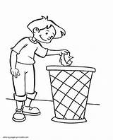 Trash Coloring Dustbin Drawing Boy Pages Printable Throws Earth Sheets Holidays Drawings Gif Getdrawings sketch template