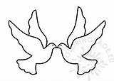Flying Doves Template Two Coloring Vector Coloringpage Eu sketch template