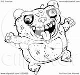 Panda Coloring Outlined Ugly Jumping Clipart Vector Cartoon Pig Thoman Cory Clip Regarding Notes Clipartof sketch template