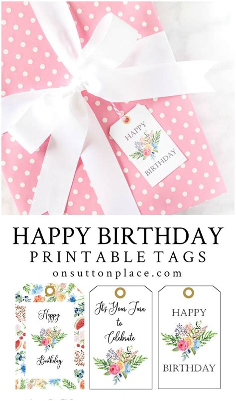 happy birthday  printable gift tags happy birthday printable