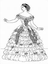 Coloring Pages Victorian 1700s Woman Template sketch template